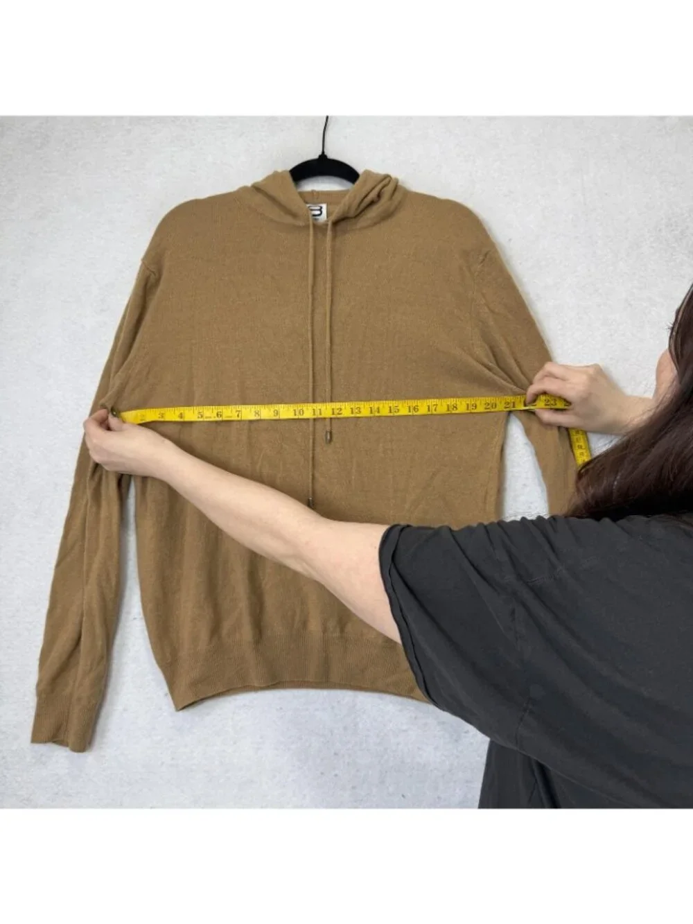 8 By YOOX Sweater Mens Large Brown Cashmere Hooded Knit Pullover Italy
